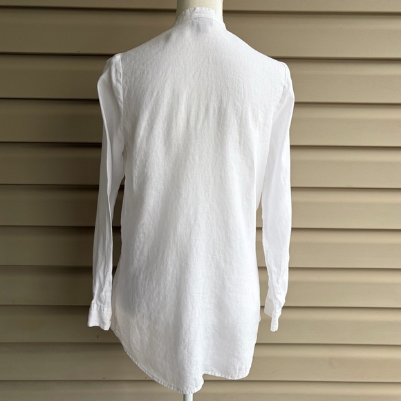 •J. Jill• White 100% Linen Pintuck Button Front Tunic Blouse – Size XS - Picture 4 of 8